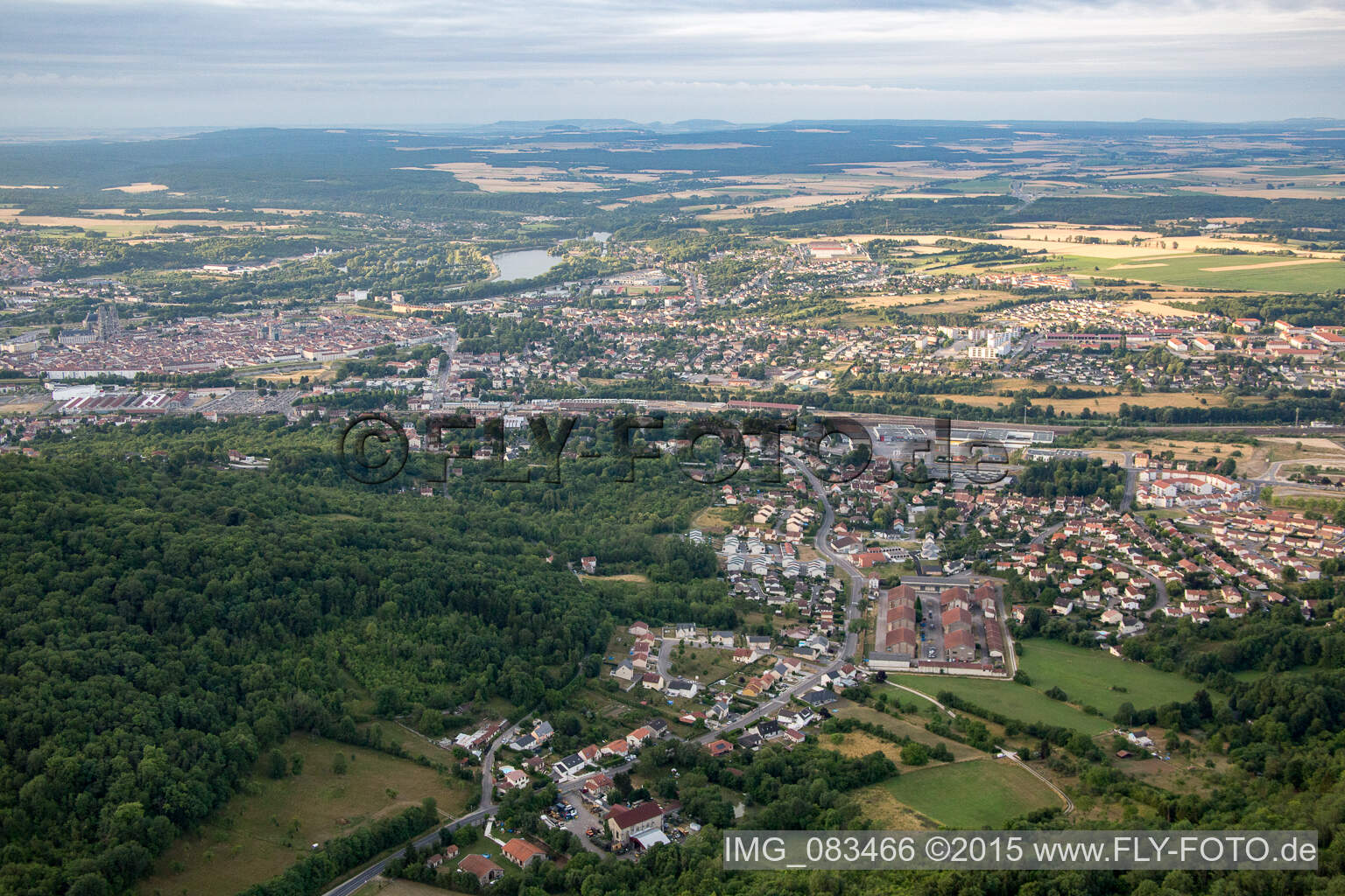 Aerial view of Écrouves in the state Meurthe et Moselle, France