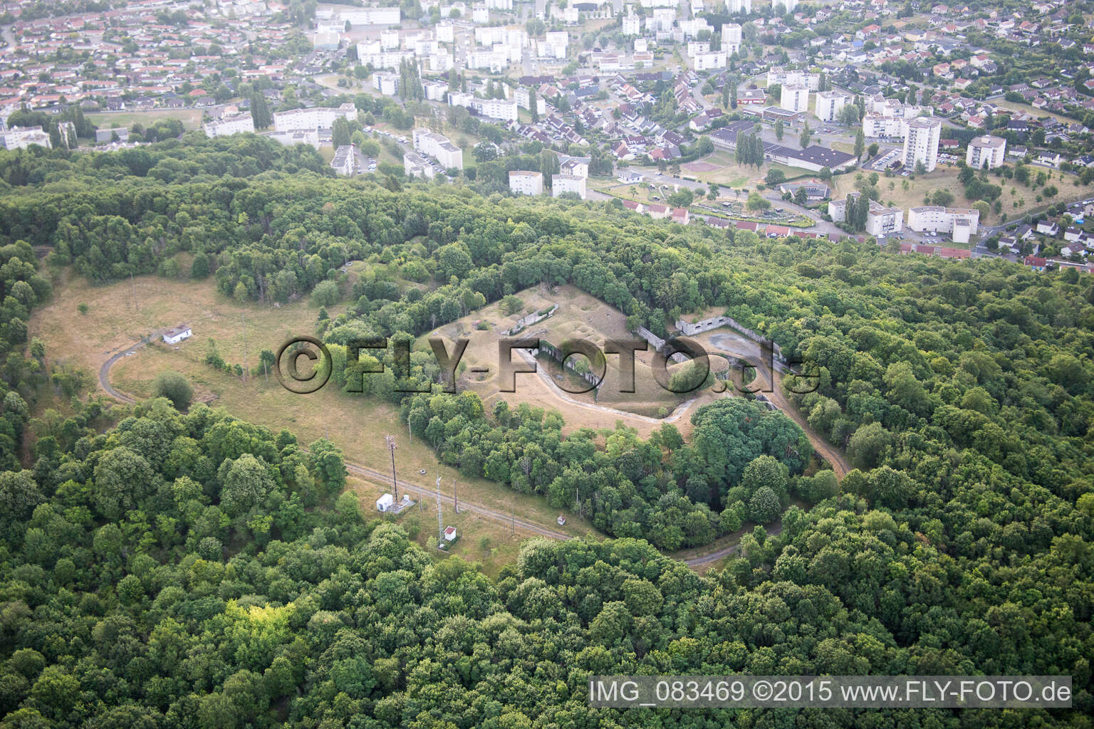 Aerial photograpy of Bunker/Fort N of Toul in Toul in the state Meurthe et Moselle, France