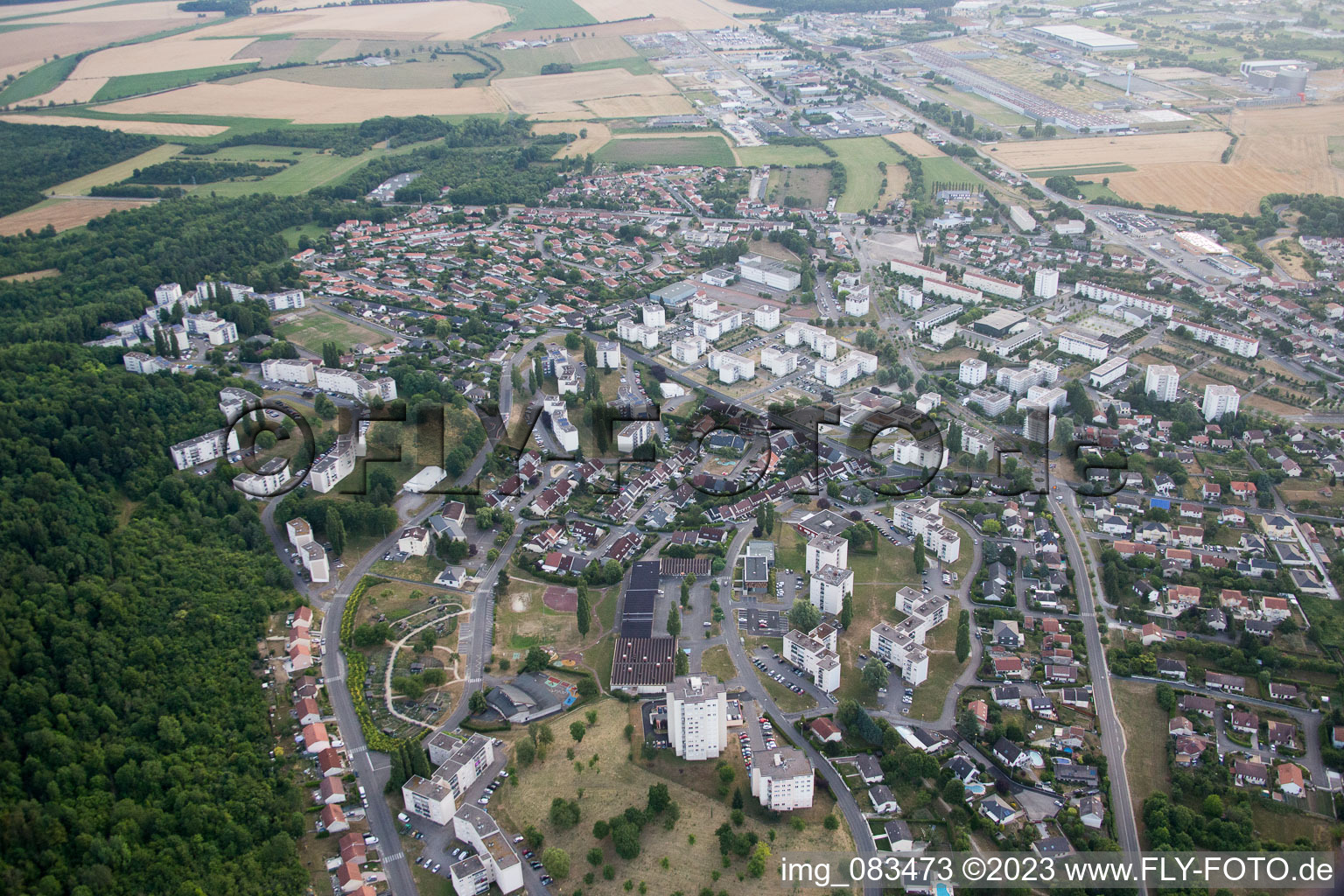 Aerial photograpy of Toul in the state Meurthe et Moselle, France