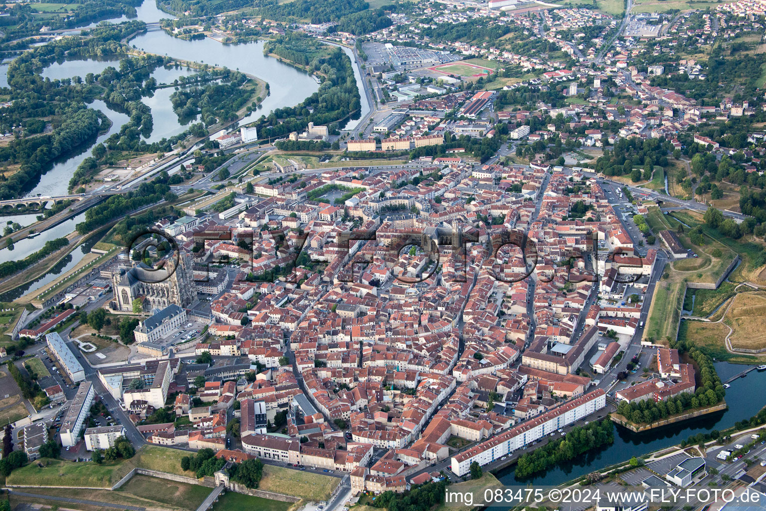 Toul in the state Meurthe et Moselle, France from above