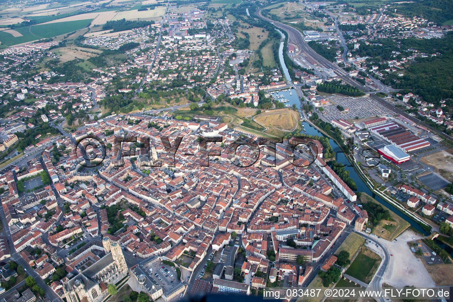 Drone recording of Toul in the state Meurthe et Moselle, France