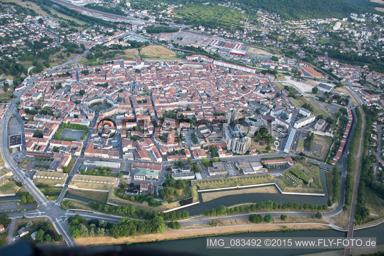 Toul in the state Meurthe et Moselle, France from a drone