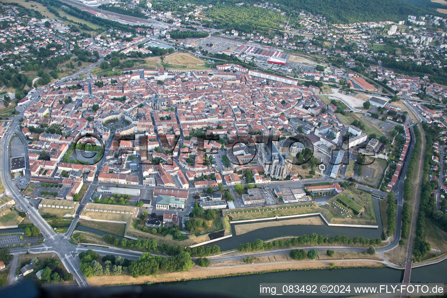 Toul in the state Meurthe et Moselle, France from a drone