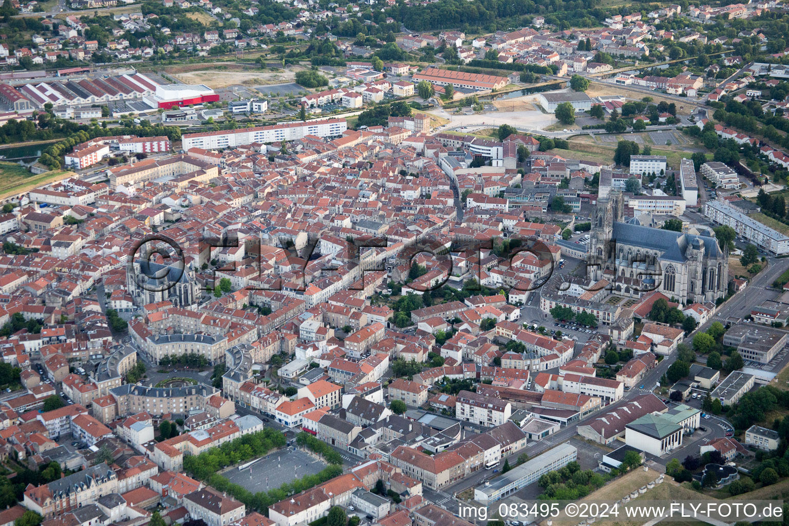 Toul in the state Meurthe et Moselle, France seen from a drone