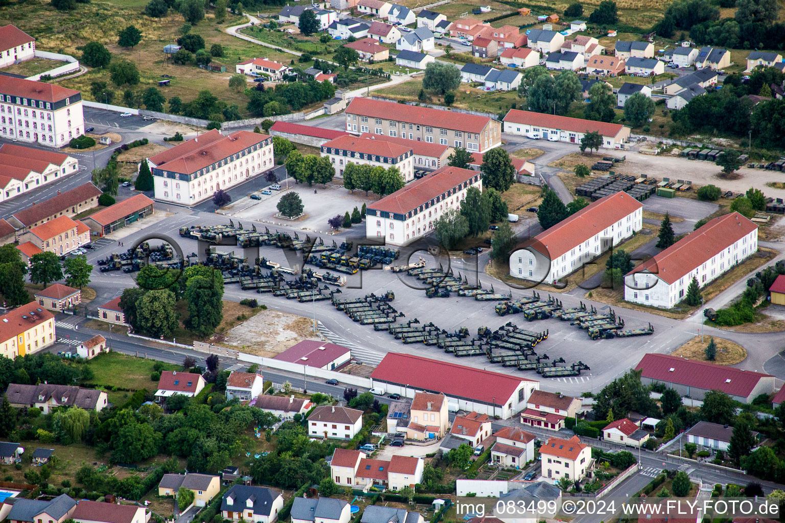 Building complex of the French army - military barracks of the 516th railway Regiment in Ecrouves in Grand Est, France