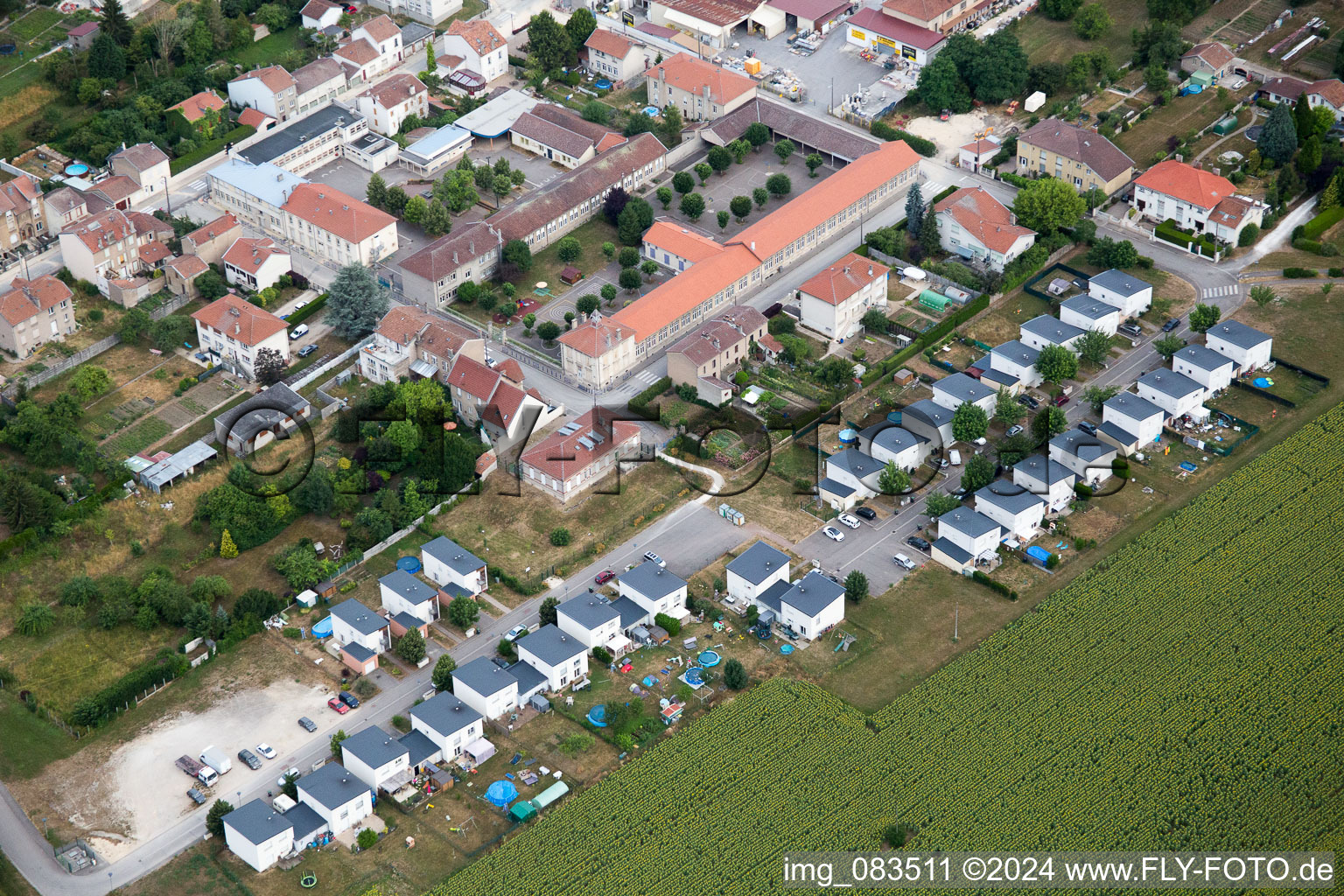 Aerial view of Foug in the state Meurthe et Moselle, France