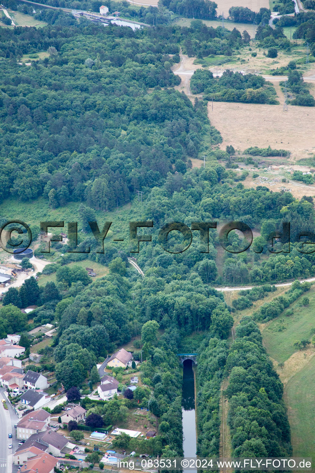 Aerial view of Lay-Saint-Remy in the state Meurthe et Moselle, France