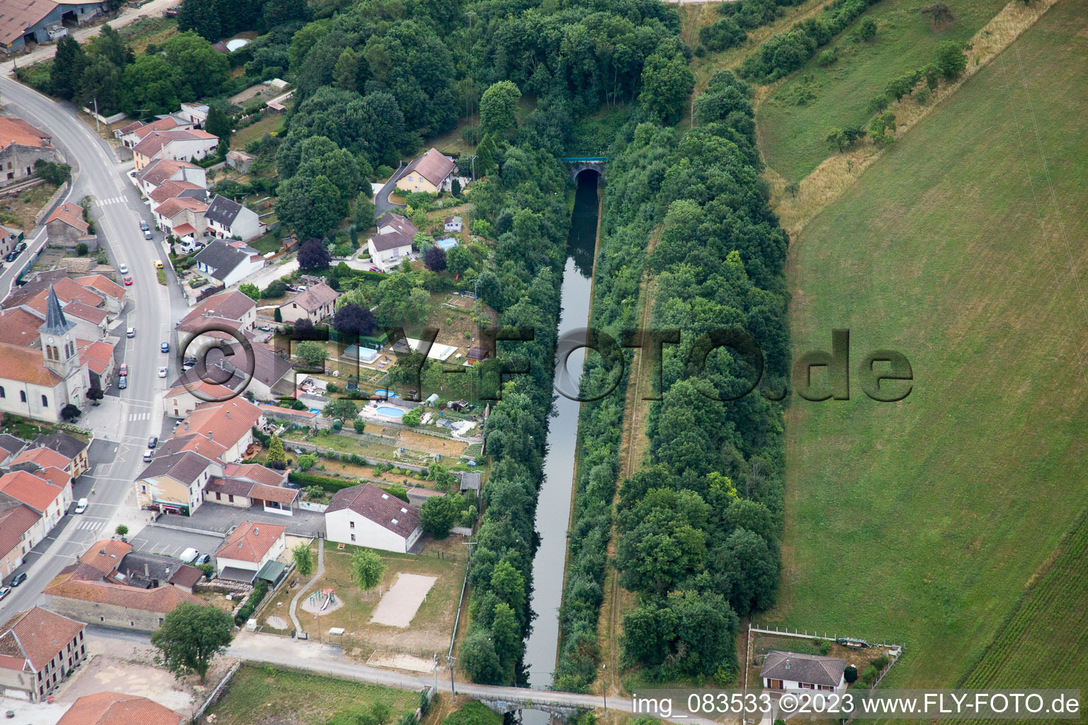 Aerial photograpy of Lay-Saint-Remy in the state Meurthe et Moselle, France