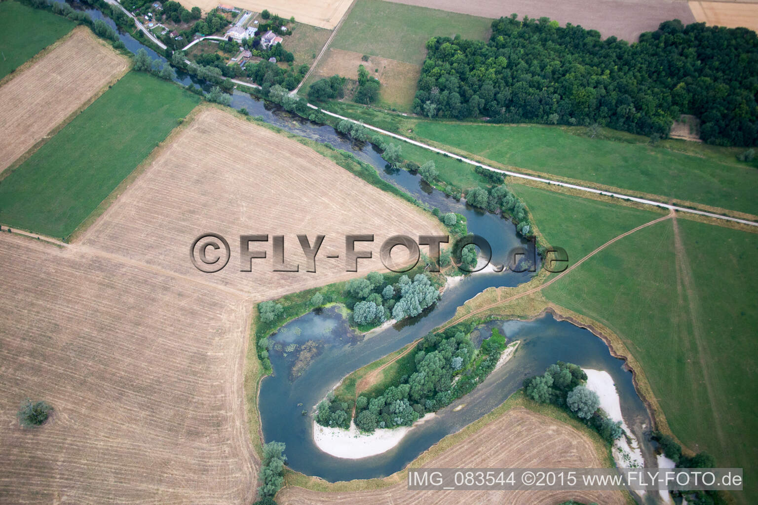 Aerial photograpy of Ourches-sur-Meuse in the state Meuse, France