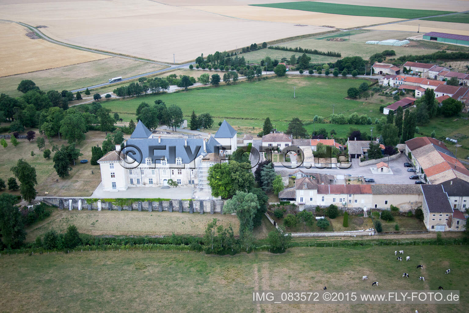 Aerial photograpy of Montbras in Taillancourt in the state Meuse, France