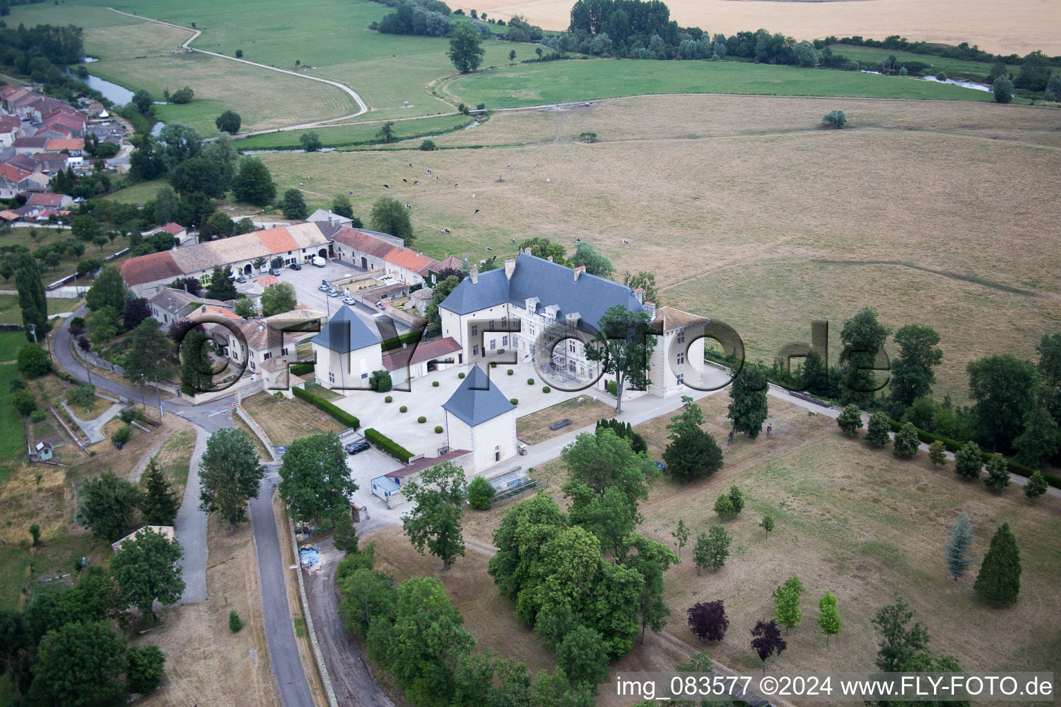 Montbras in Taillancourt in the state Meuse, France from the plane