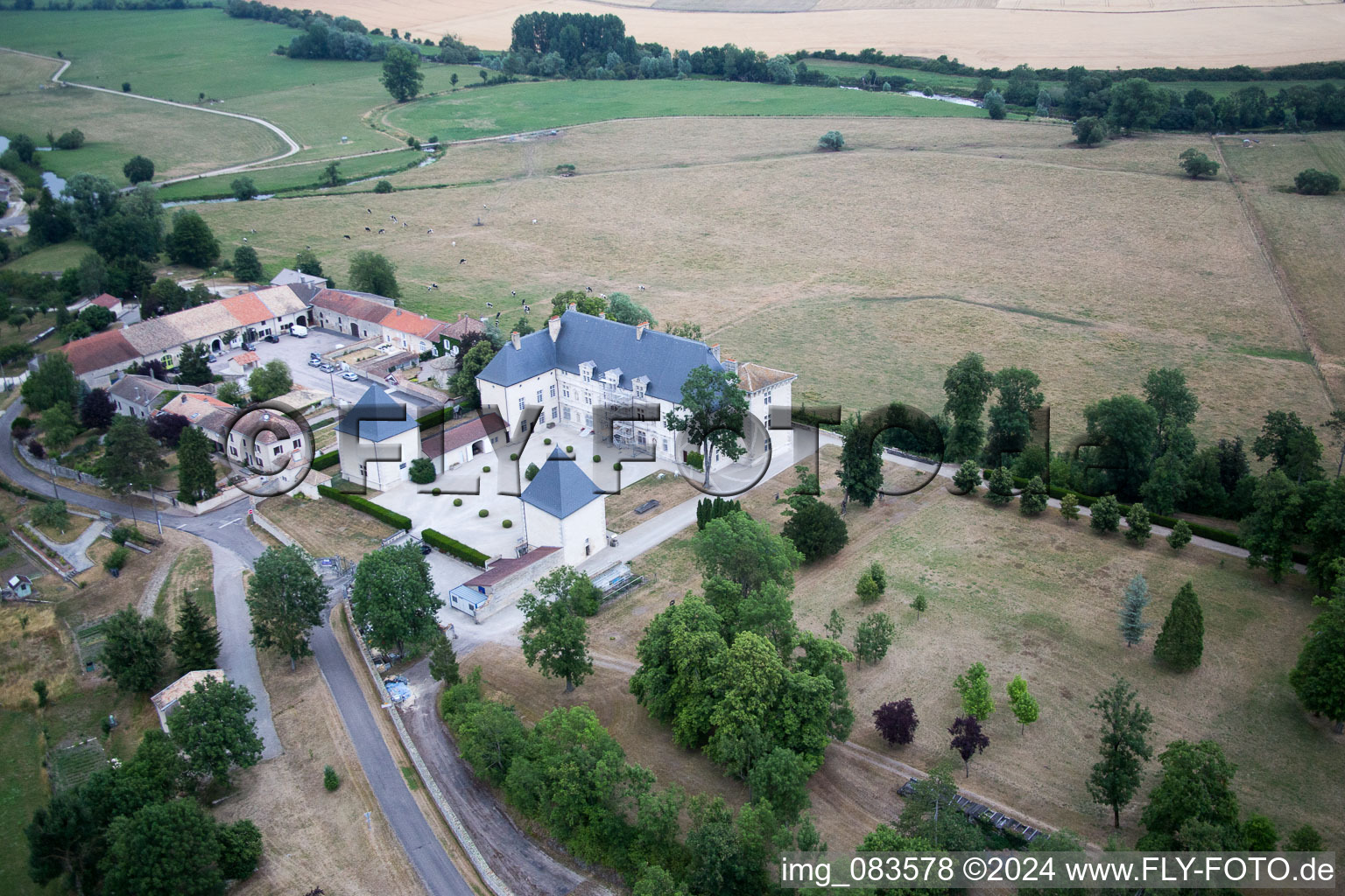 Bird's eye view of Montbras in Taillancourt in the state Meuse, France