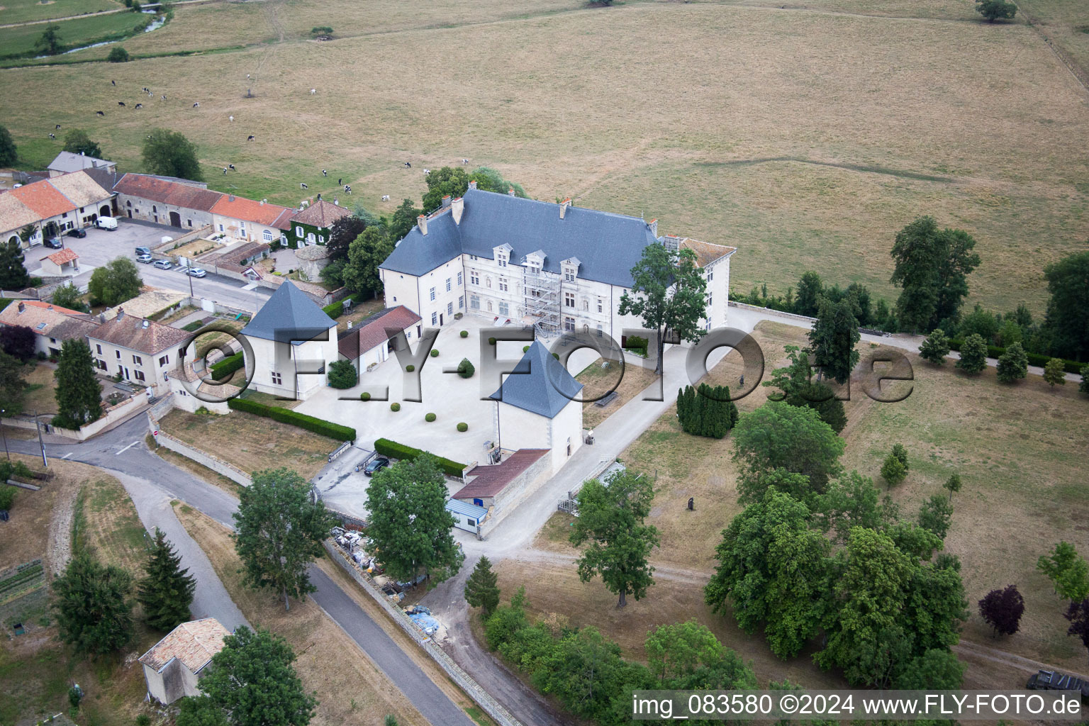 Montbras in Taillancourt in the state Meuse, France viewn from the air