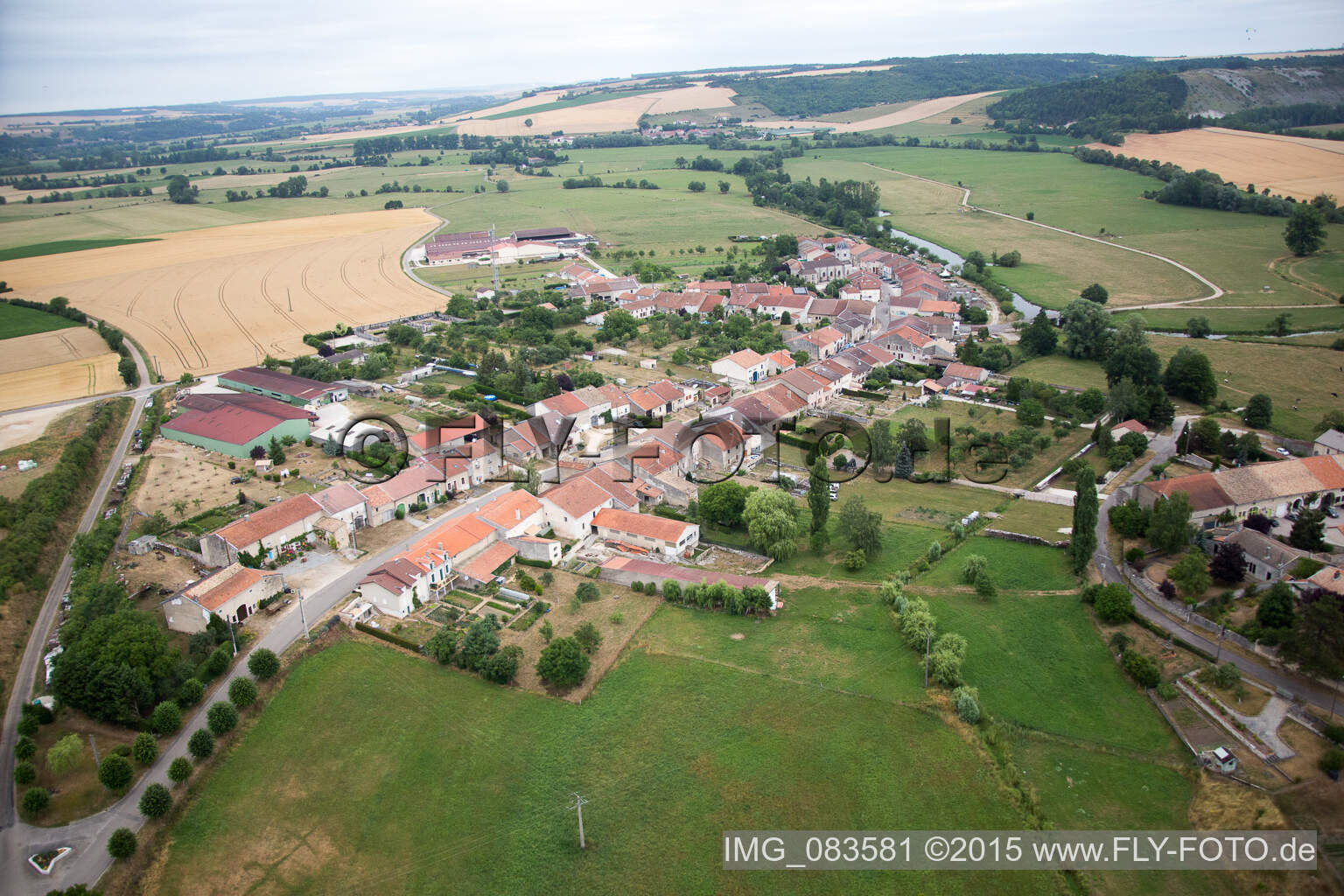 Drone recording of Montbras in Taillancourt in the state Meuse, France