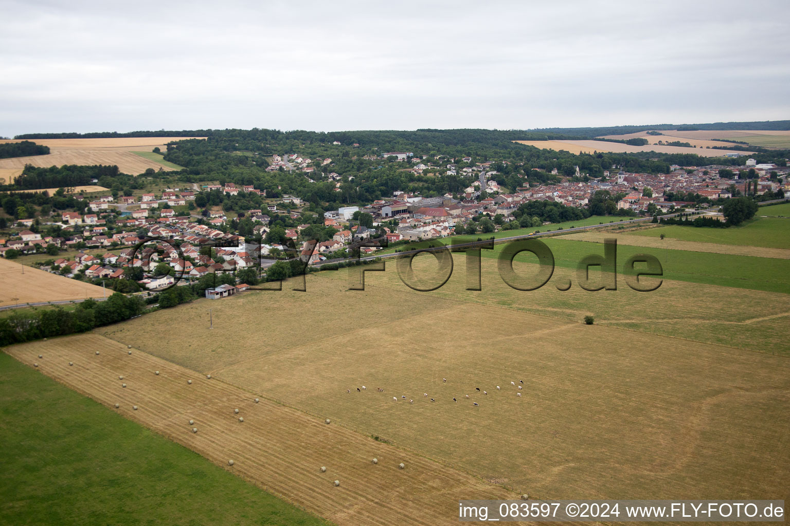 Aerial photograpy of Vaucouleurs in the state Meuse, France