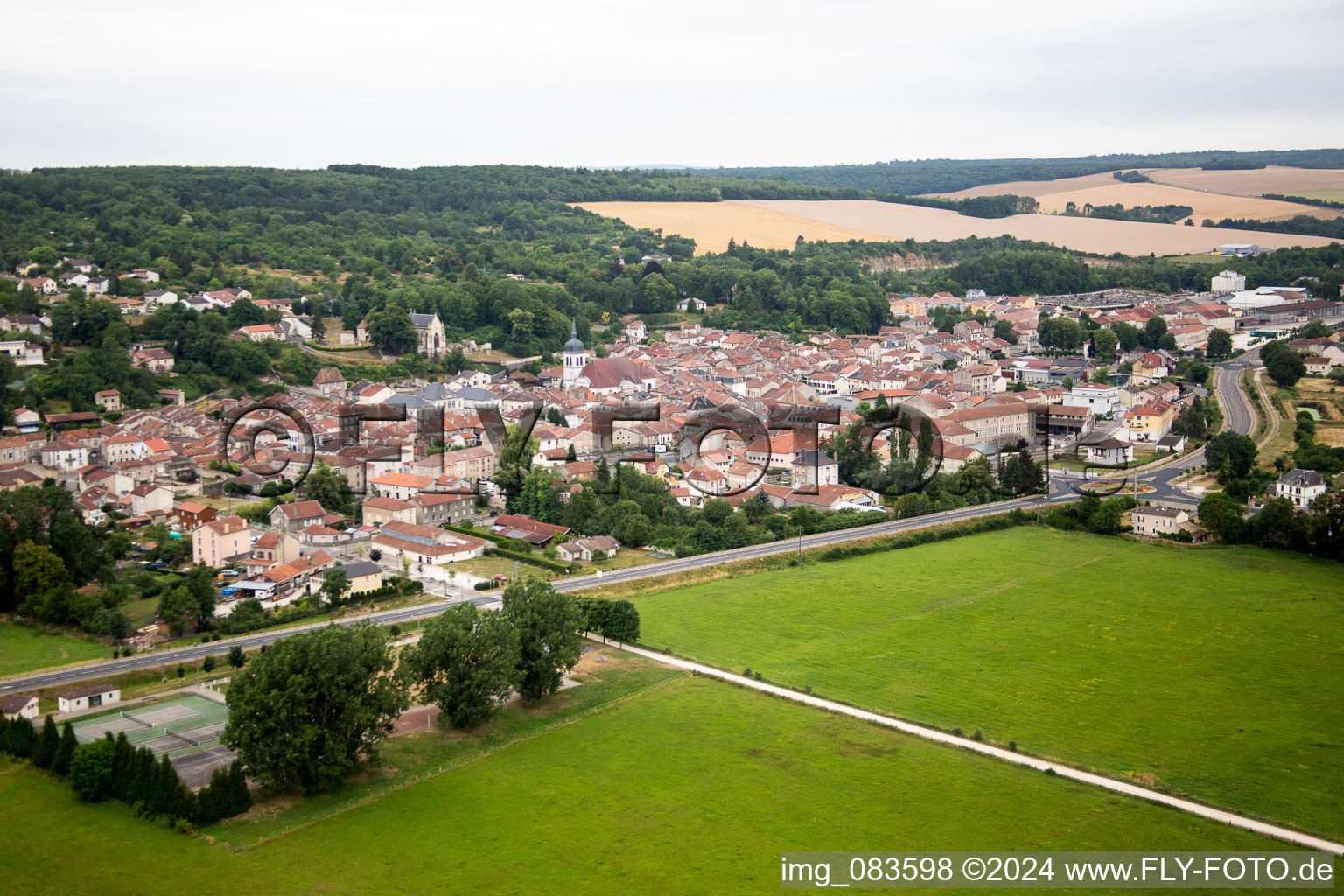 Oblique view of Vaucouleurs in the state Meuse, France