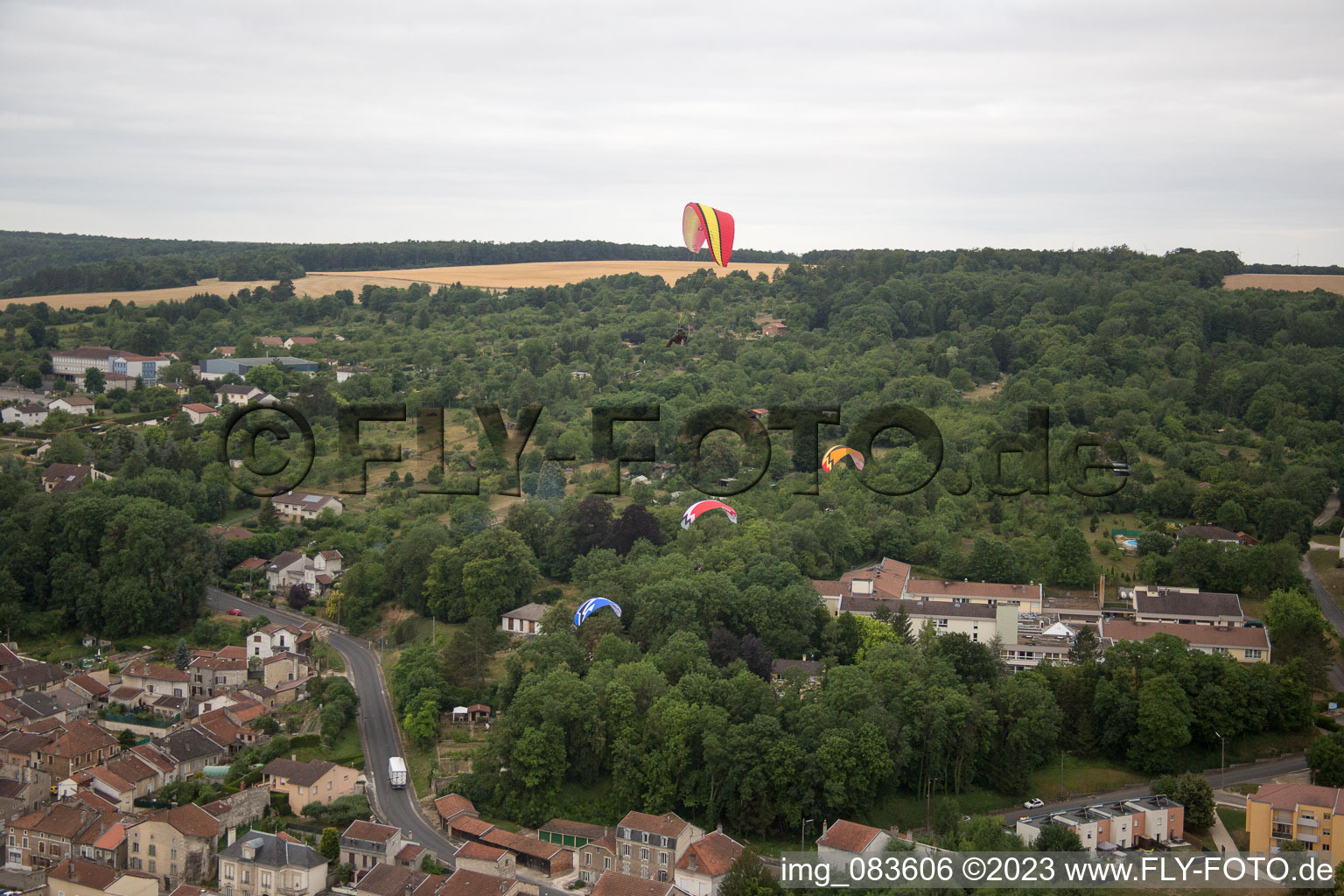 Drone image of Vaucouleurs in the state Meuse, France