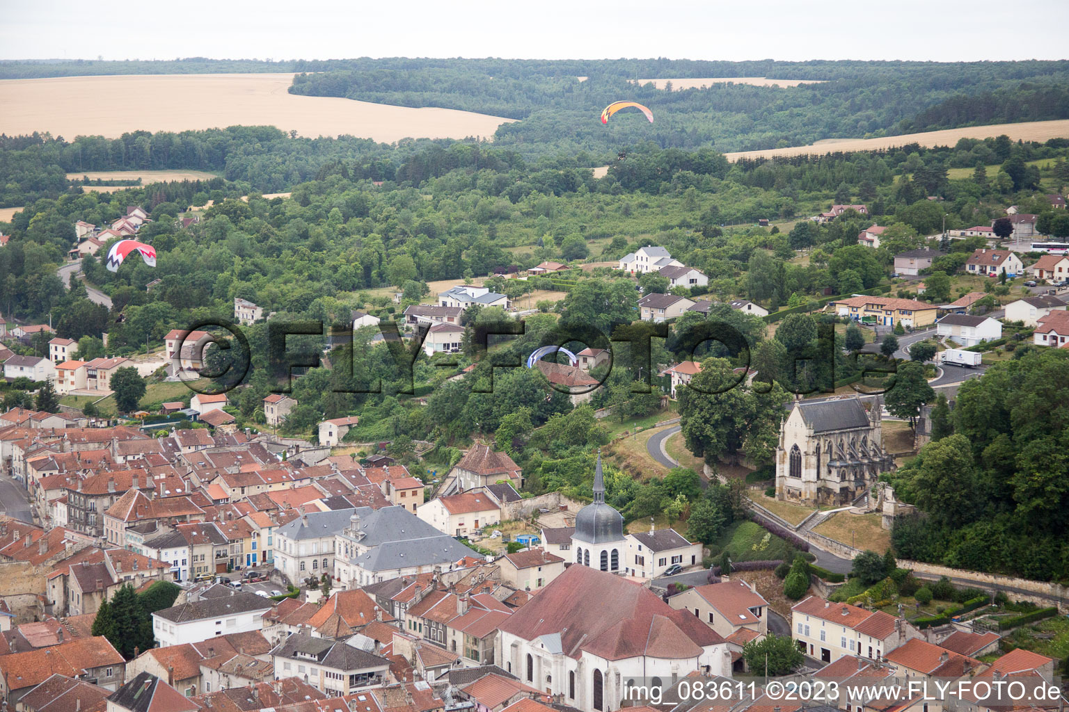 Aerial photograpy of Vaucouleurs in the state Meuse, France