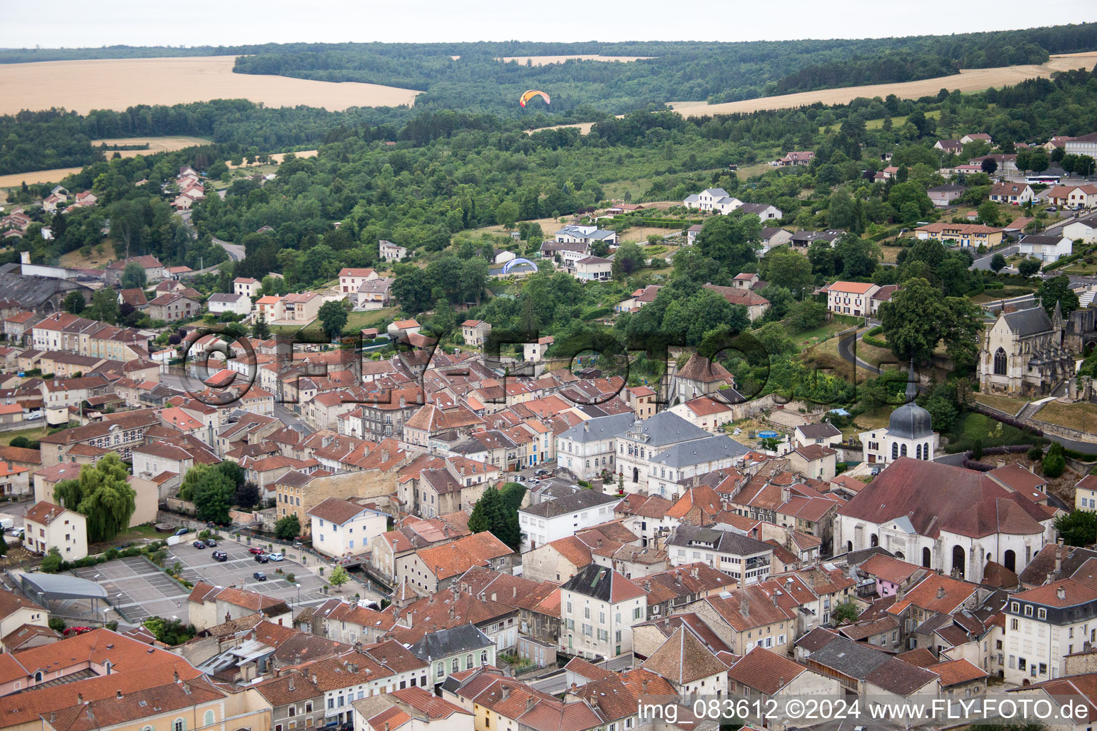 Oblique view of Vaucouleurs in the state Meuse, France