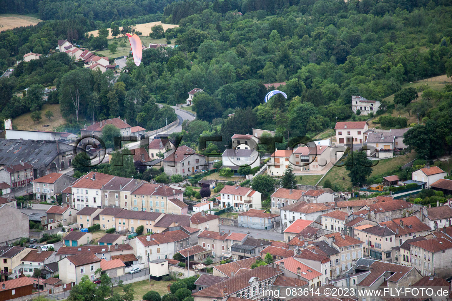 Vaucouleurs in the state Meuse, France out of the air