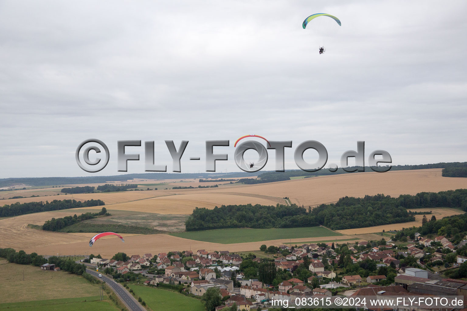 Vaucouleurs in the state Meuse, France seen from above