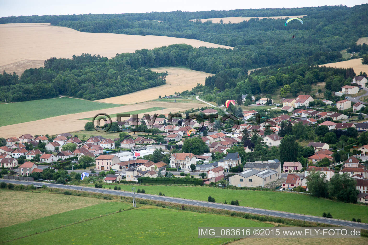Vaucouleurs in the state Meuse, France from the plane