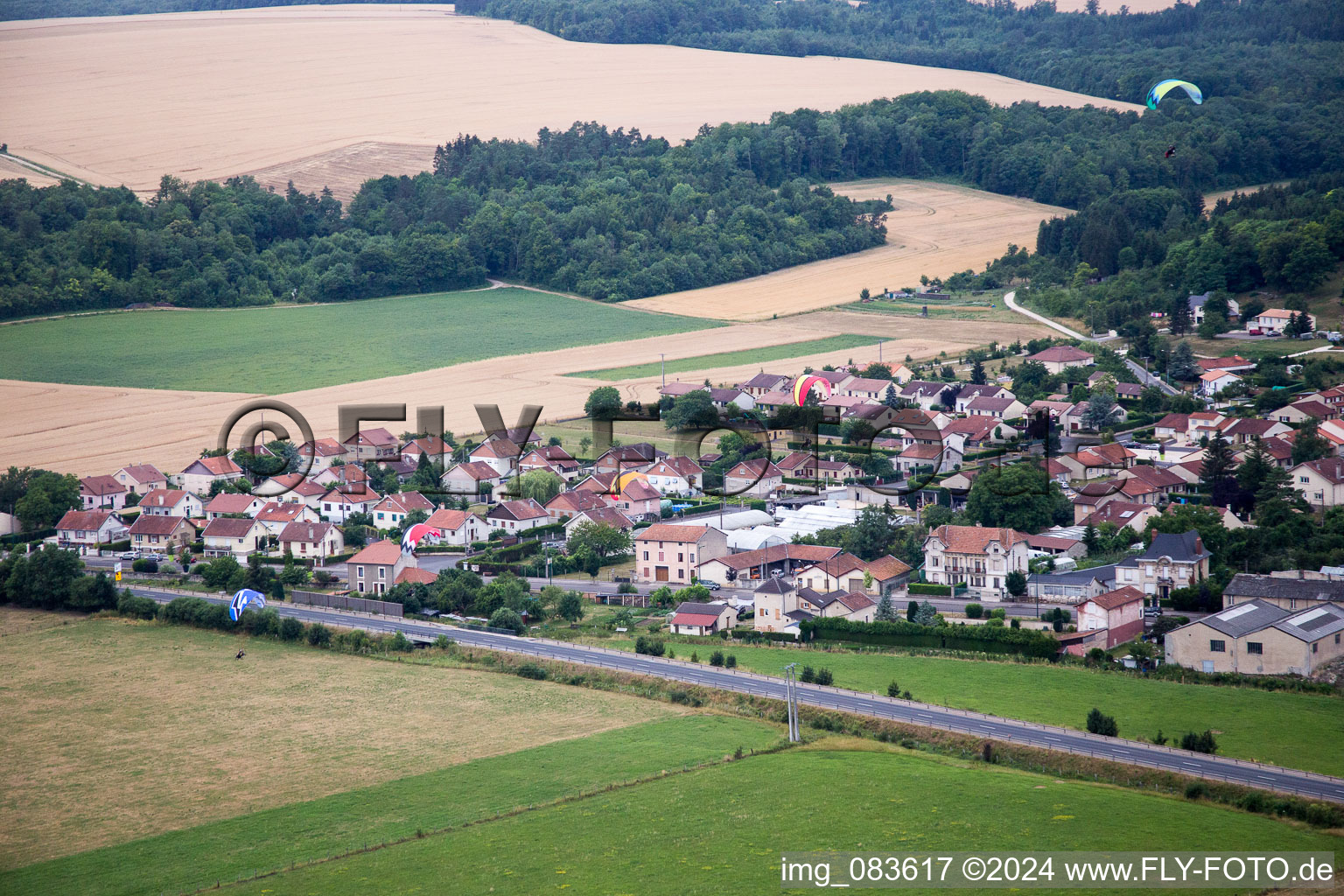 Bird's eye view of Vaucouleurs in the state Meuse, France