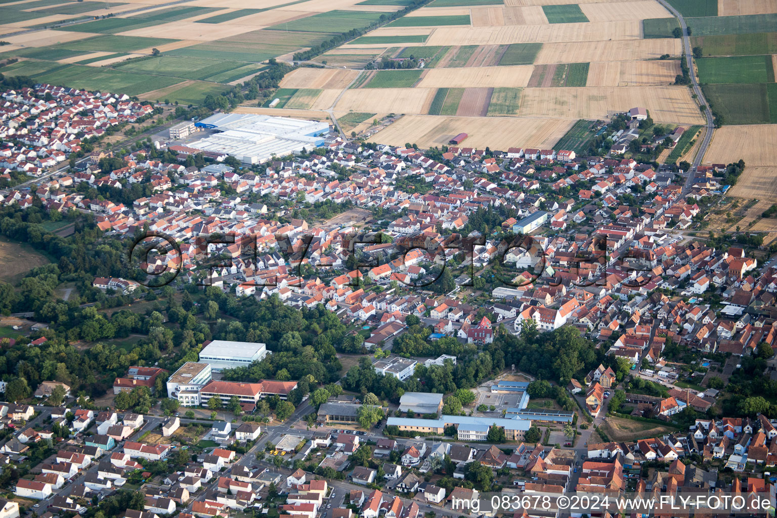 Aerial photograpy of Bellheim in the state Rhineland-Palatinate, Germany