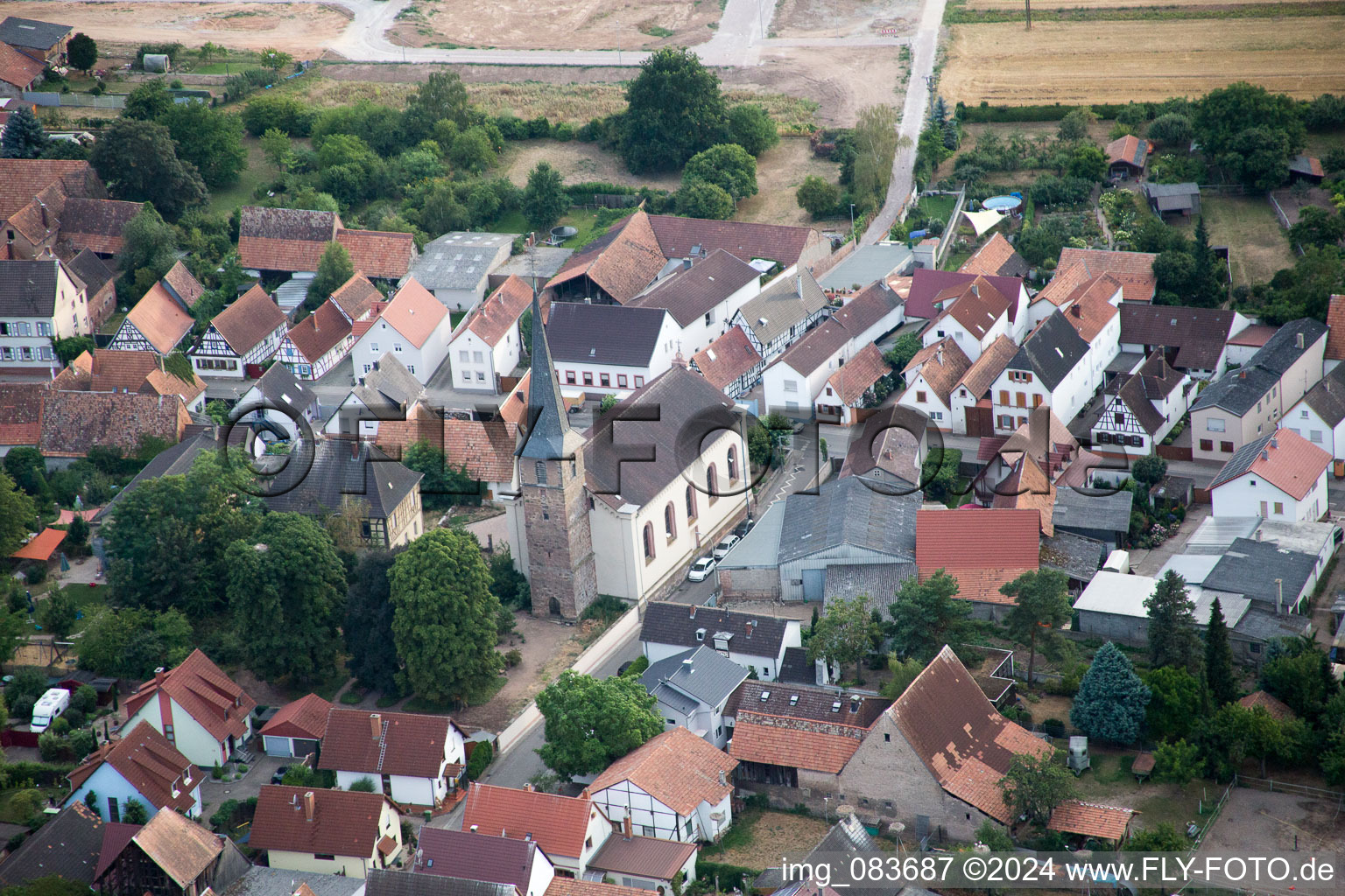 Aerial photograpy of Knittelsheim in the state Rhineland-Palatinate, Germany