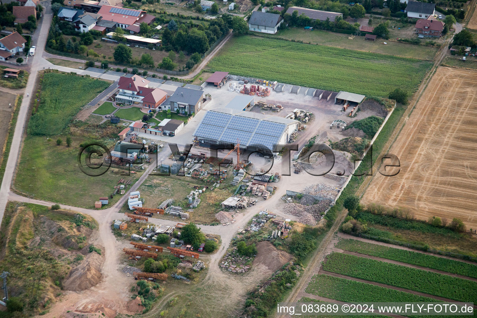 Oblique view of Knittelsheim in the state Rhineland-Palatinate, Germany