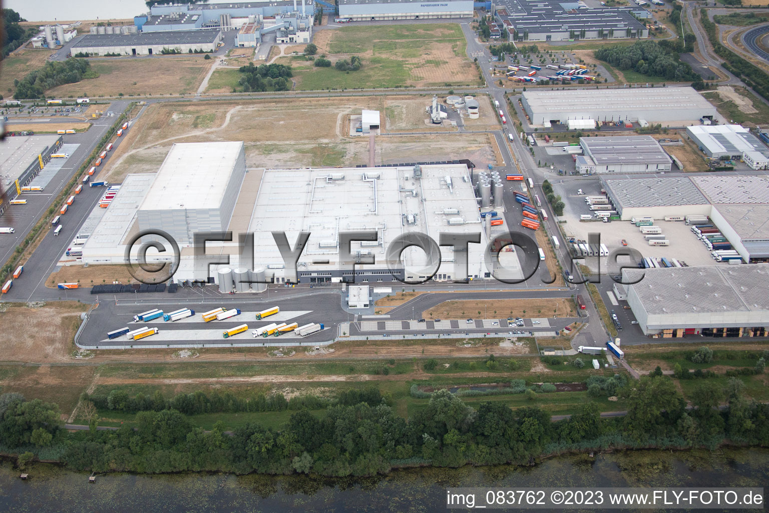 Aerial photograpy of Oberwald industrial area in Wörth am Rhein in the state Rhineland-Palatinate, Germany