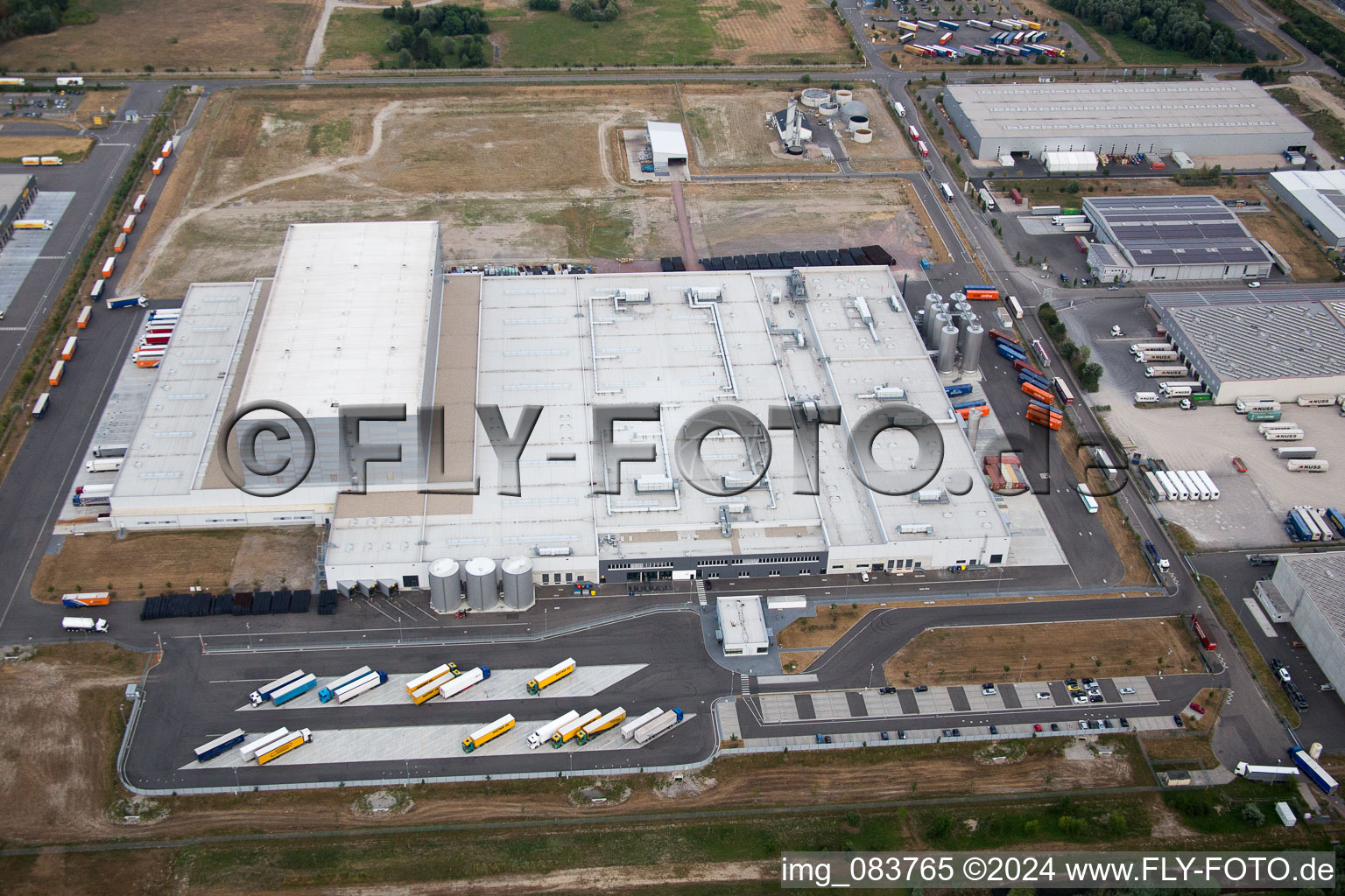 Oberwald Industrial Area in Wörth am Rhein in the state Rhineland-Palatinate, Germany out of the air