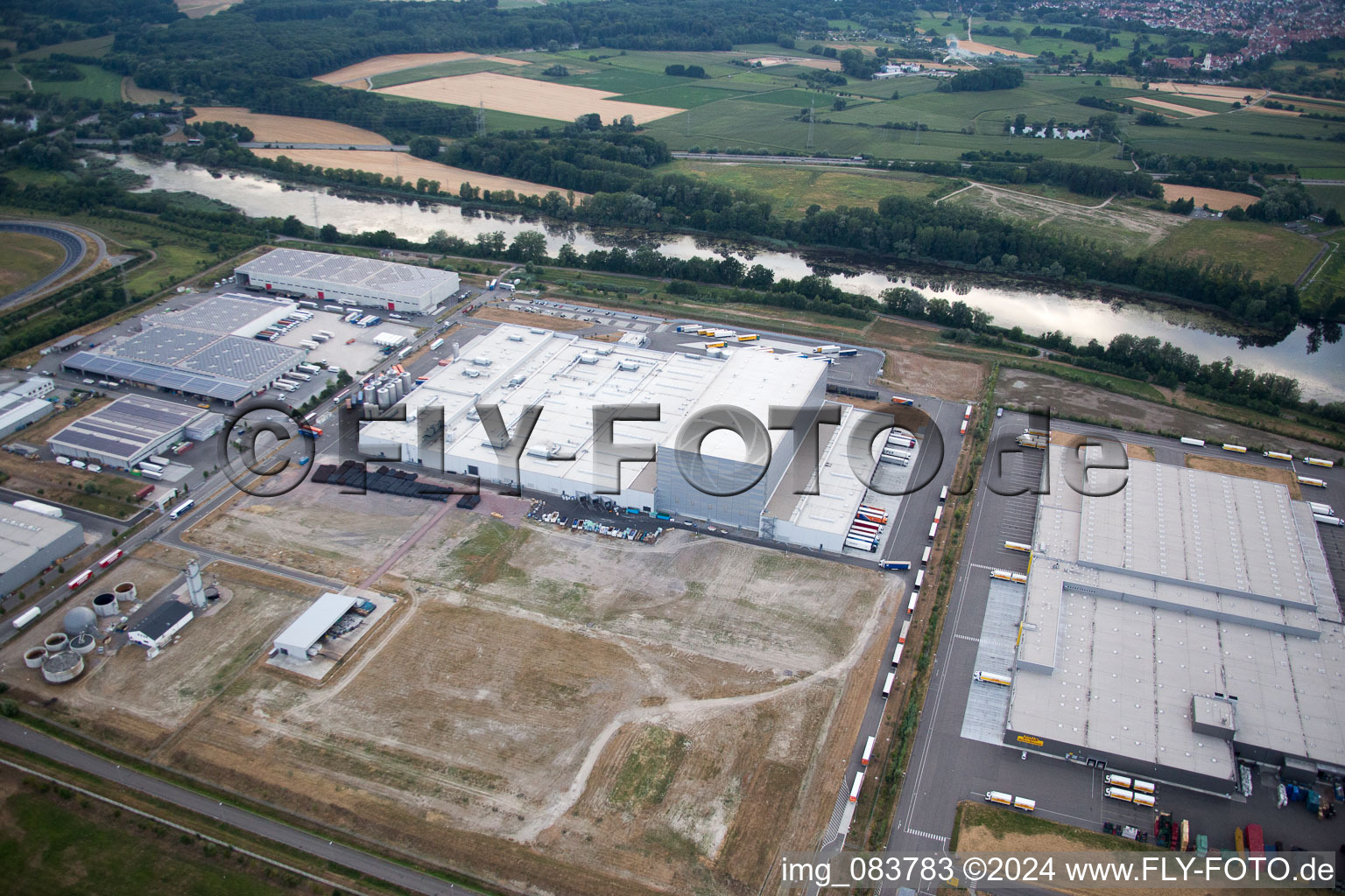 Aerial photograpy of Oberwald industrial area in Wörth am Rhein in the state Rhineland-Palatinate, Germany