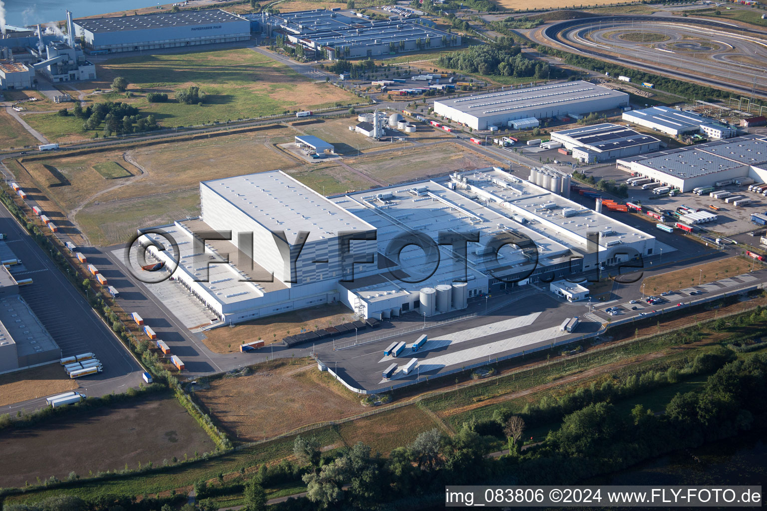 Oberwald Industrial Area in Wörth am Rhein in the state Rhineland-Palatinate, Germany out of the air