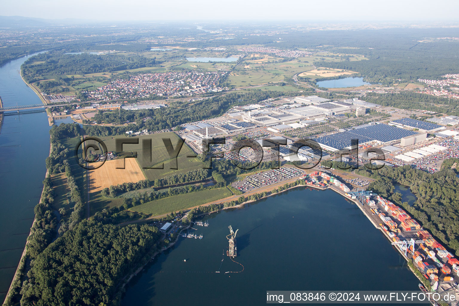 Harbor in the district Maximiliansau in Wörth am Rhein in the state Rhineland-Palatinate, Germany