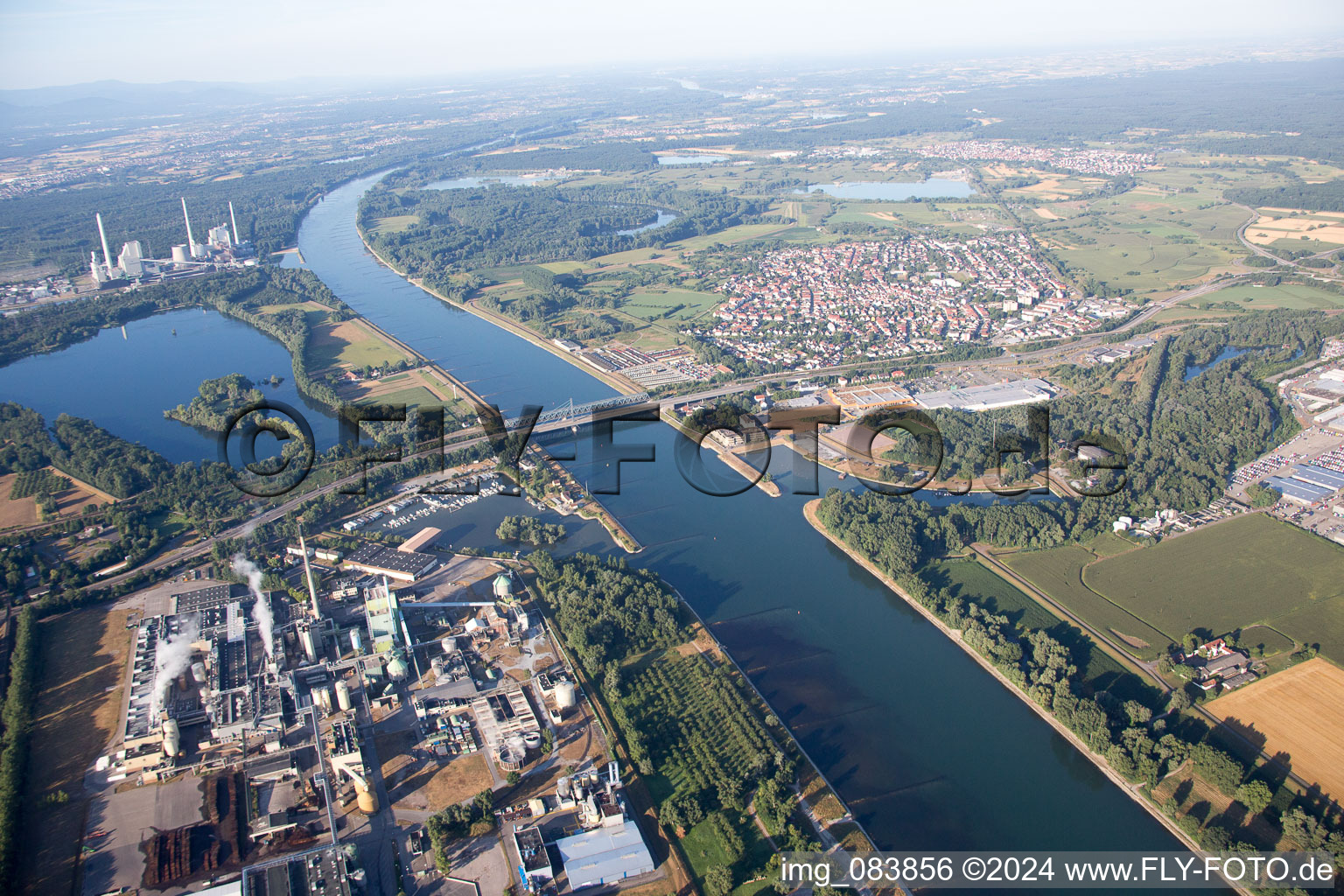 District Knielingen in Karlsruhe in the state Baden-Wuerttemberg, Germany out of the air