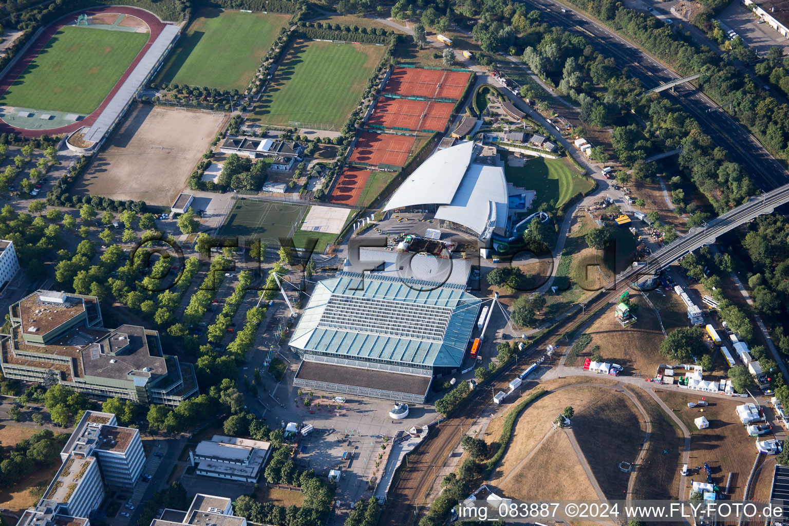 KA, Günther Klotz Facility, The Festival in the district Südweststadt in Karlsruhe in the state Baden-Wuerttemberg, Germany out of the air