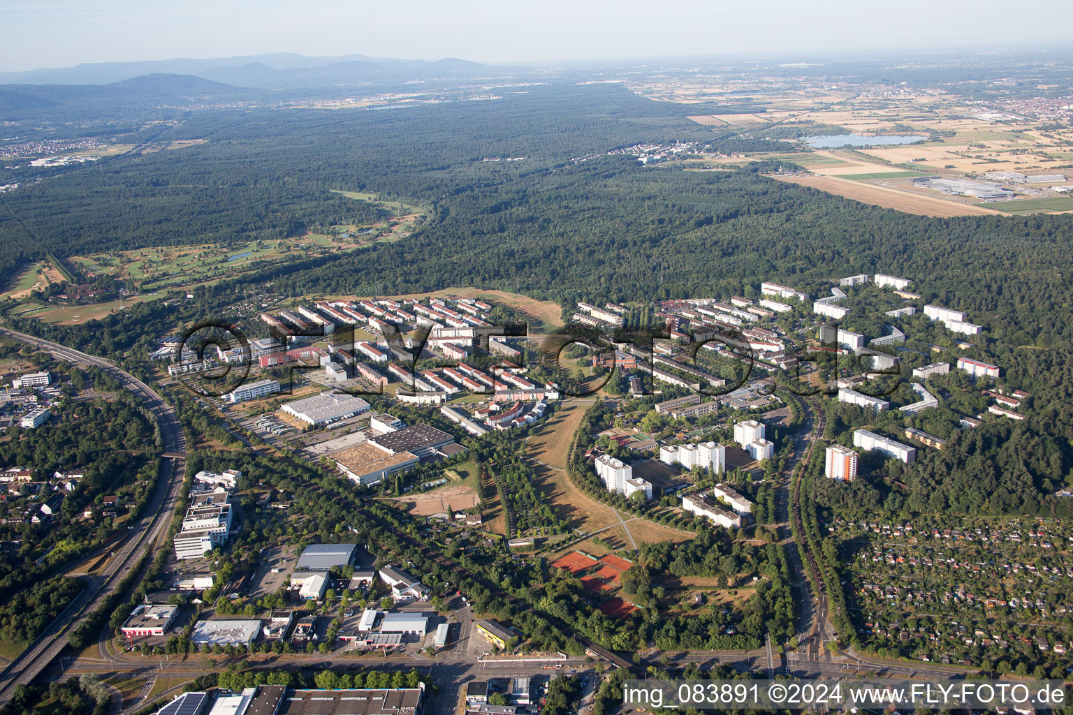 District Oberreut in Karlsruhe in the state Baden-Wuerttemberg, Germany