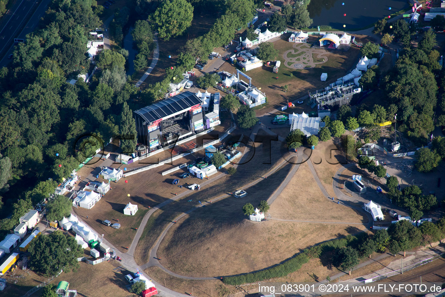 The festival in the Günther Klotz facility in the district Südweststadt in Karlsruhe in the state Baden-Wuerttemberg, Germany out of the air