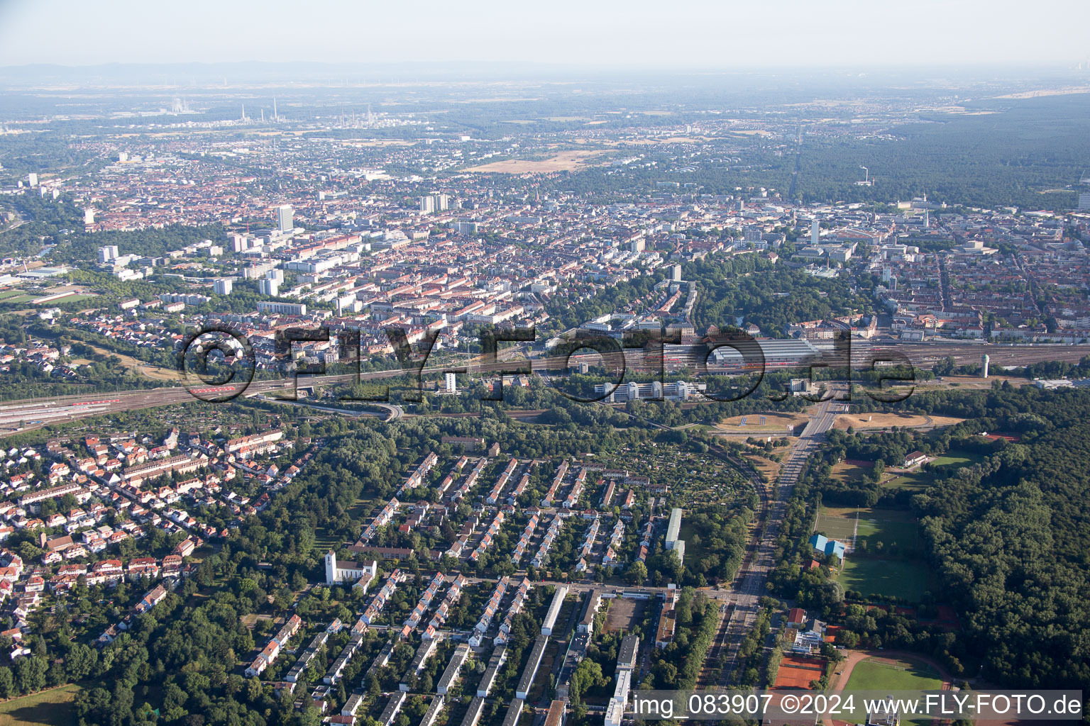 District Weiherfeld-Dammerstock in Karlsruhe in the state Baden-Wuerttemberg, Germany