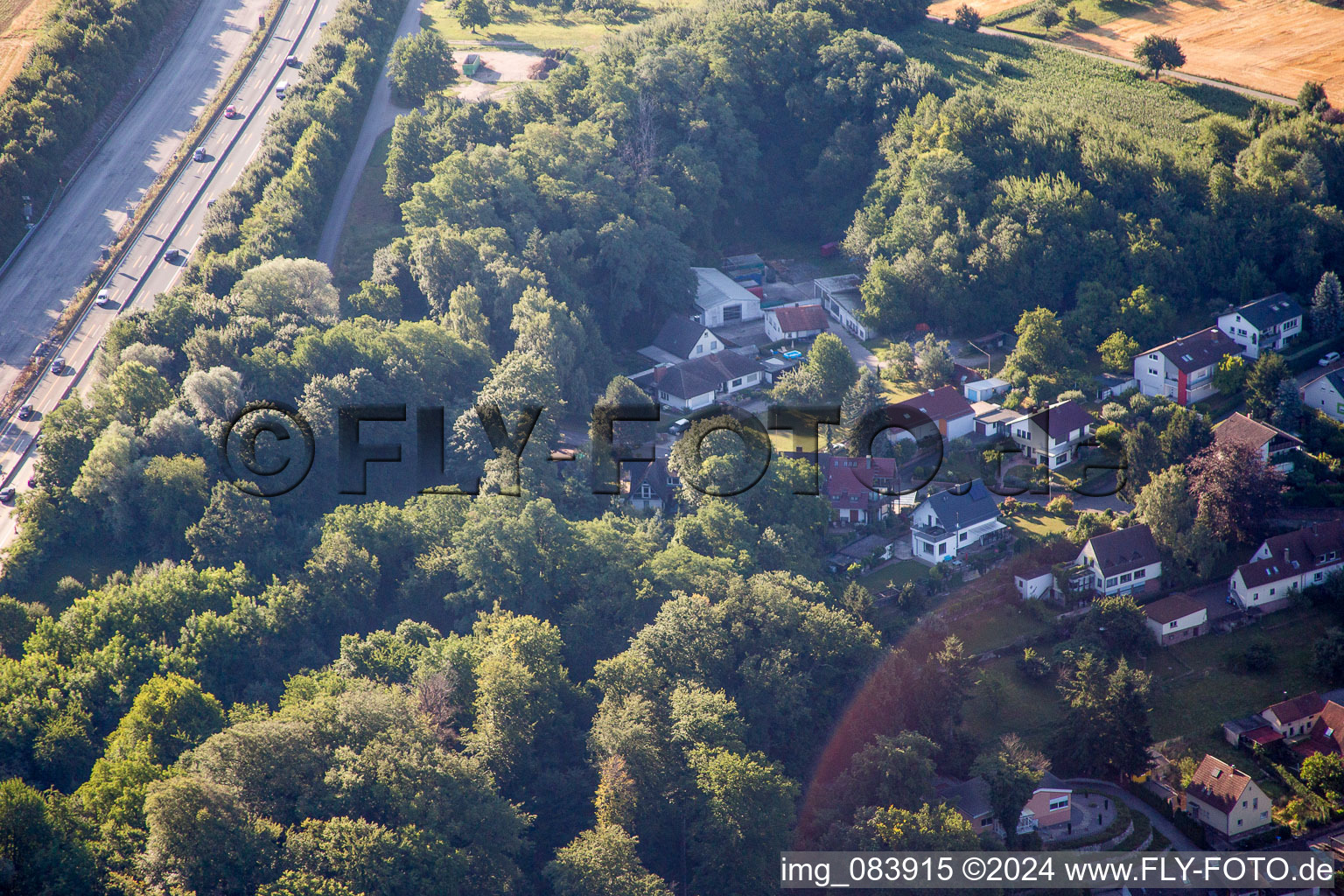 Settlement area in the district Wolfartsweier in Karlsruhe in the state Baden-Wurttemberg, Germany