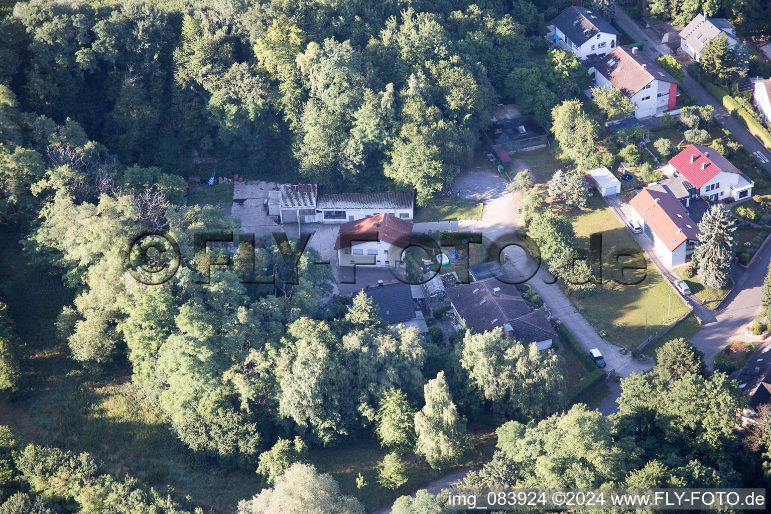 Hohenwettersbacherstraße 38 , "open youth workshop Karlsruhe" at the quarry in the district Grünwettersbach in Karlsruhe in the state Baden-Wuerttemberg, Germany out of the air