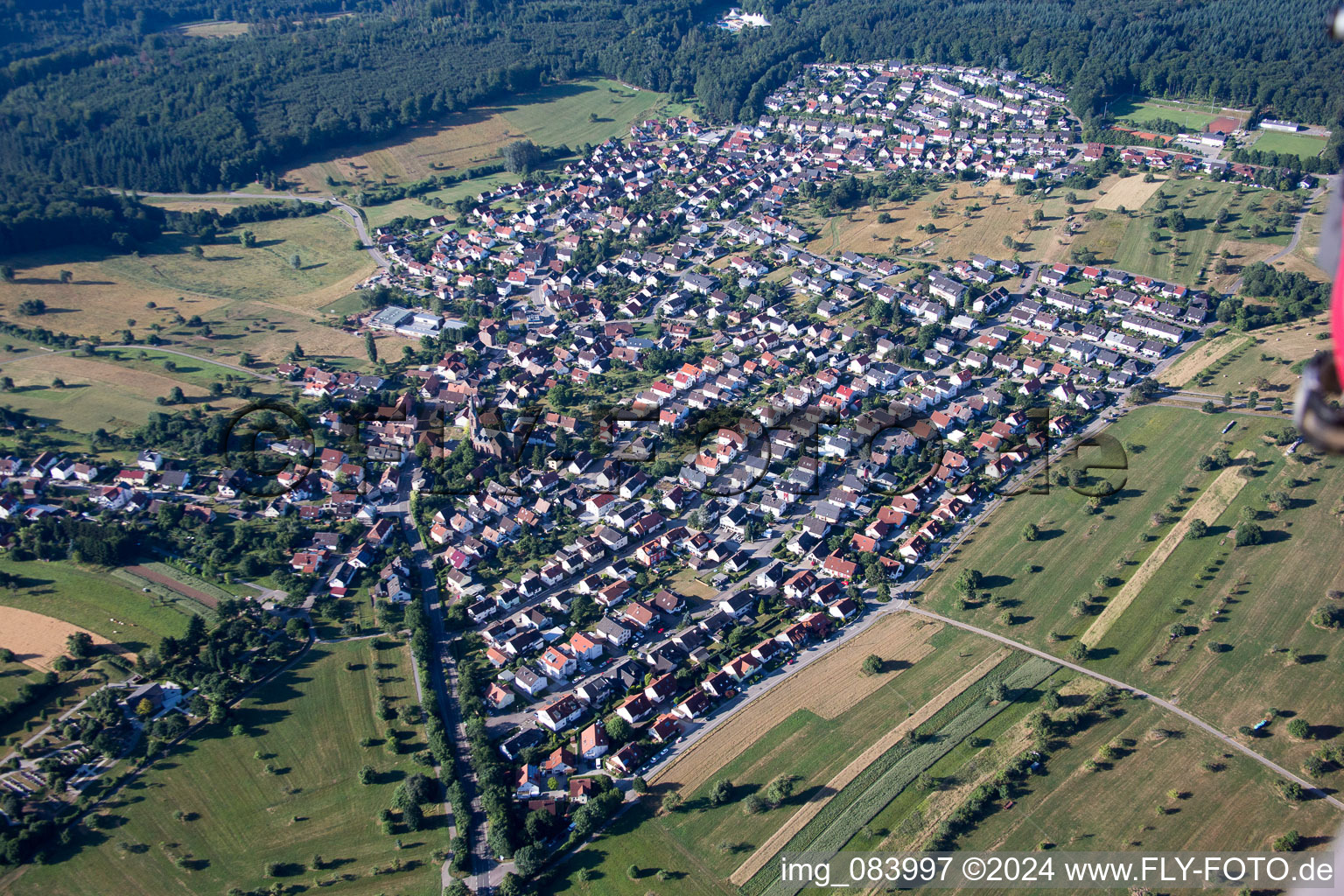 District Schöllbronn in Ettlingen in the state Baden-Wuerttemberg, Germany out of the air