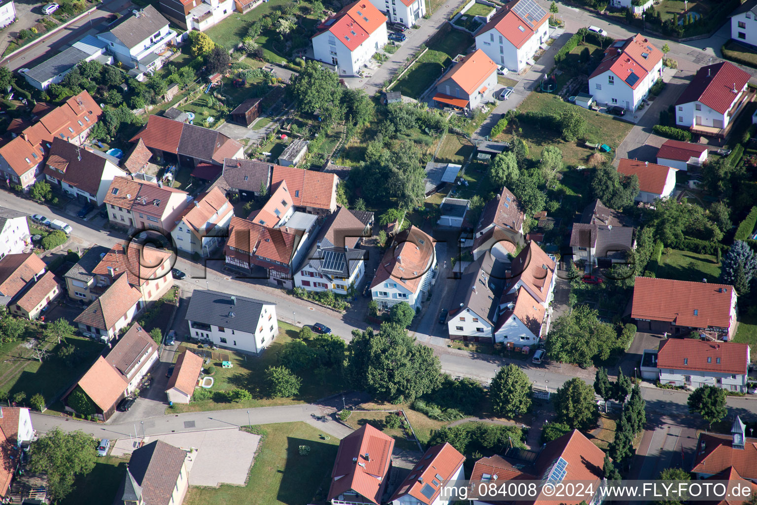 District Schöllbronn in Ettlingen in the state Baden-Wuerttemberg, Germany viewn from the air