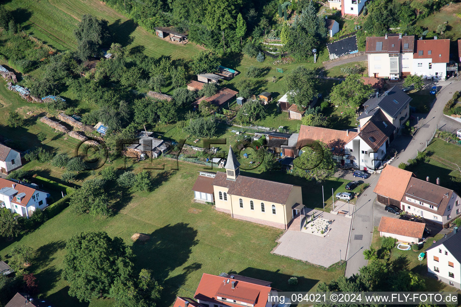 Aerial photograpy of District Schluttenbach in Ettlingen in the state Baden-Wuerttemberg, Germany