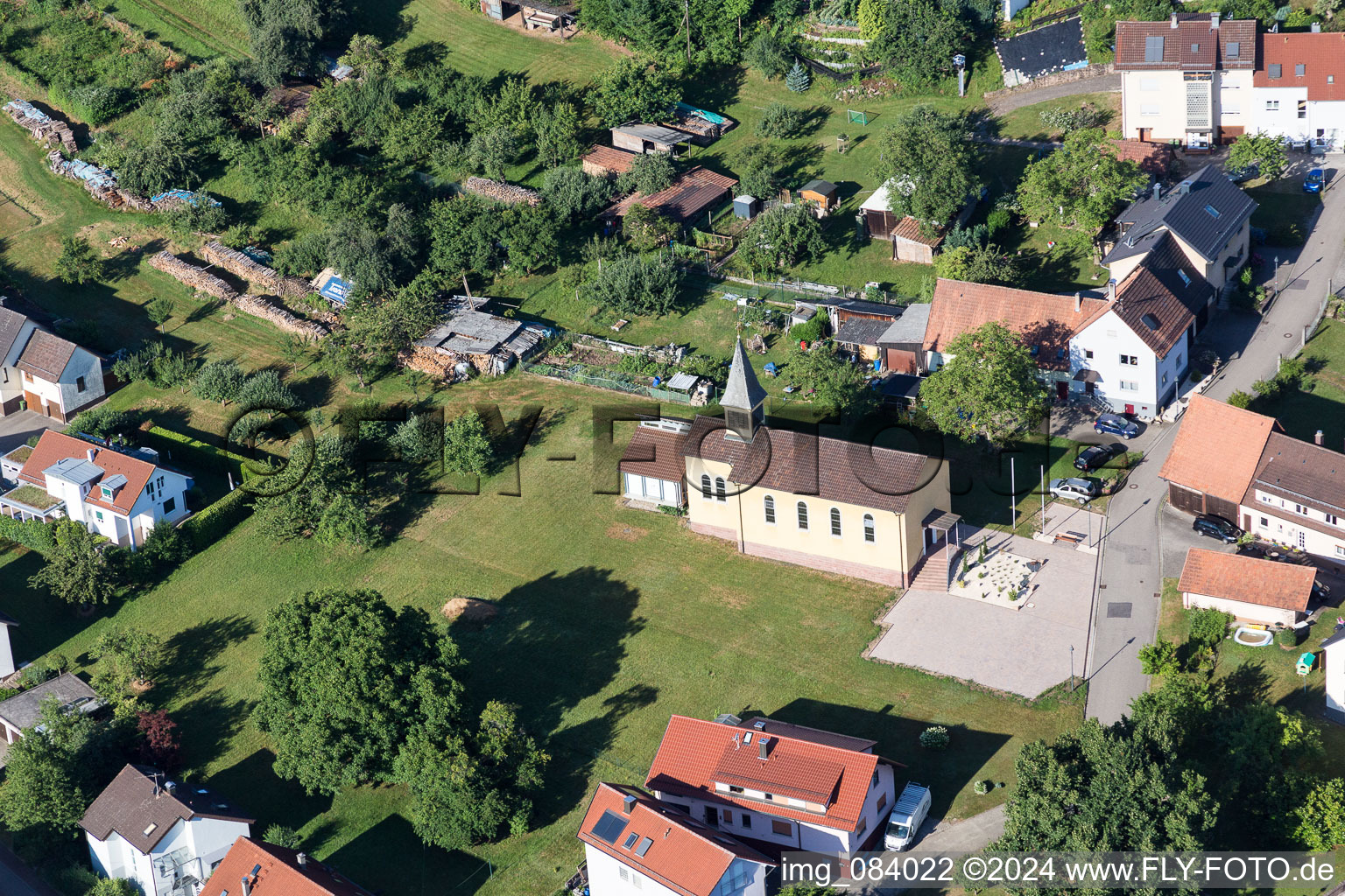 Church building in the village of in Schluttenbach in the state Baden-Wurttemberg, Germany