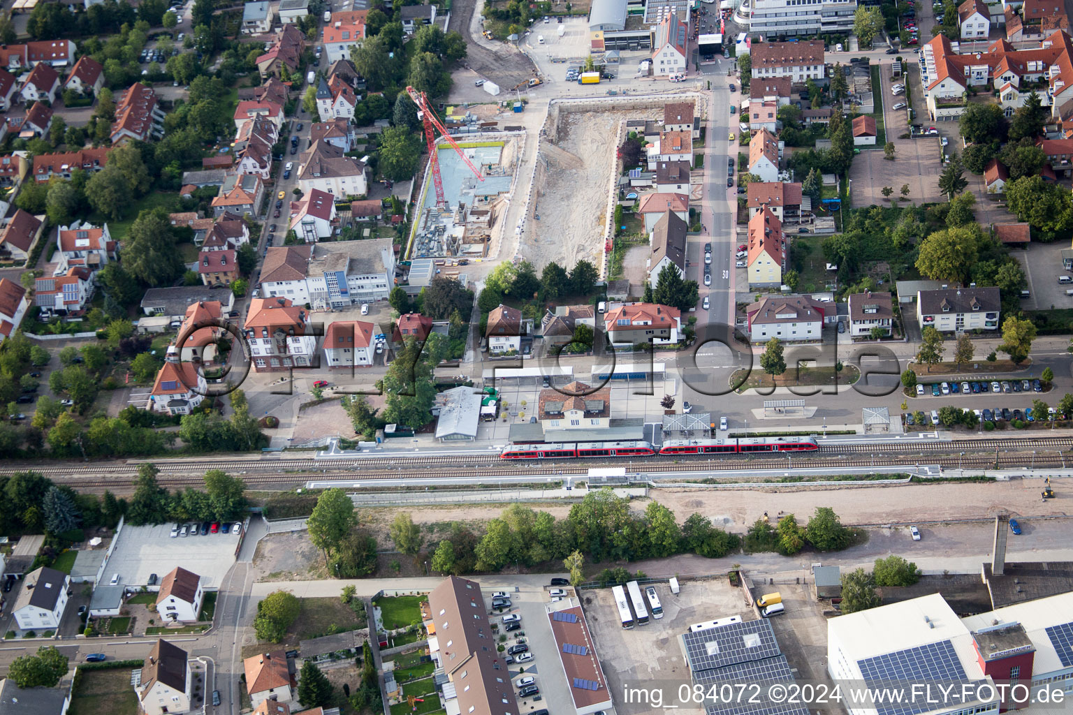 In the city center" New building of RiBa GmbH between Bismarck- and Gartenstr in Kandel in the state Rhineland-Palatinate, Germany out of the air