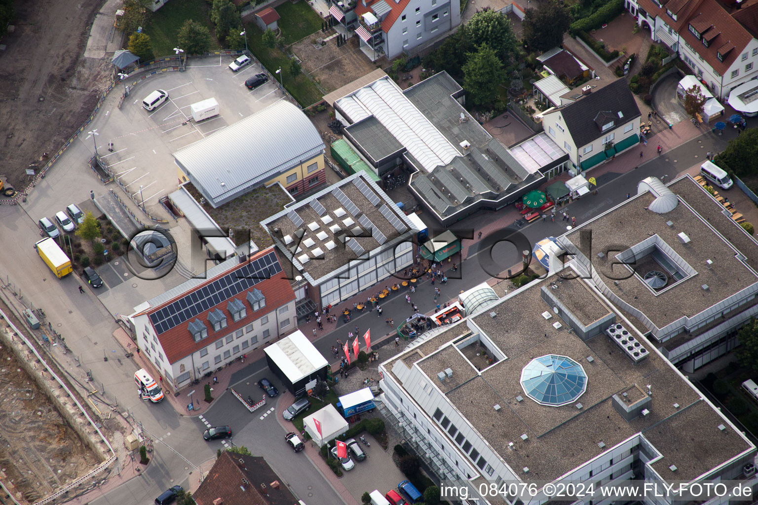 Aerial view of City Festival 2015 in Kandel in the state Rhineland-Palatinate, Germany