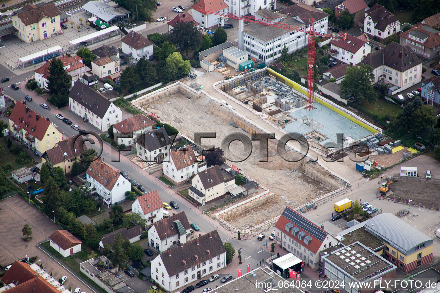 Construction site for City Quarters Building 'Im Stadtkern' in Kandel in the state Rhineland-Palatinate, Germany