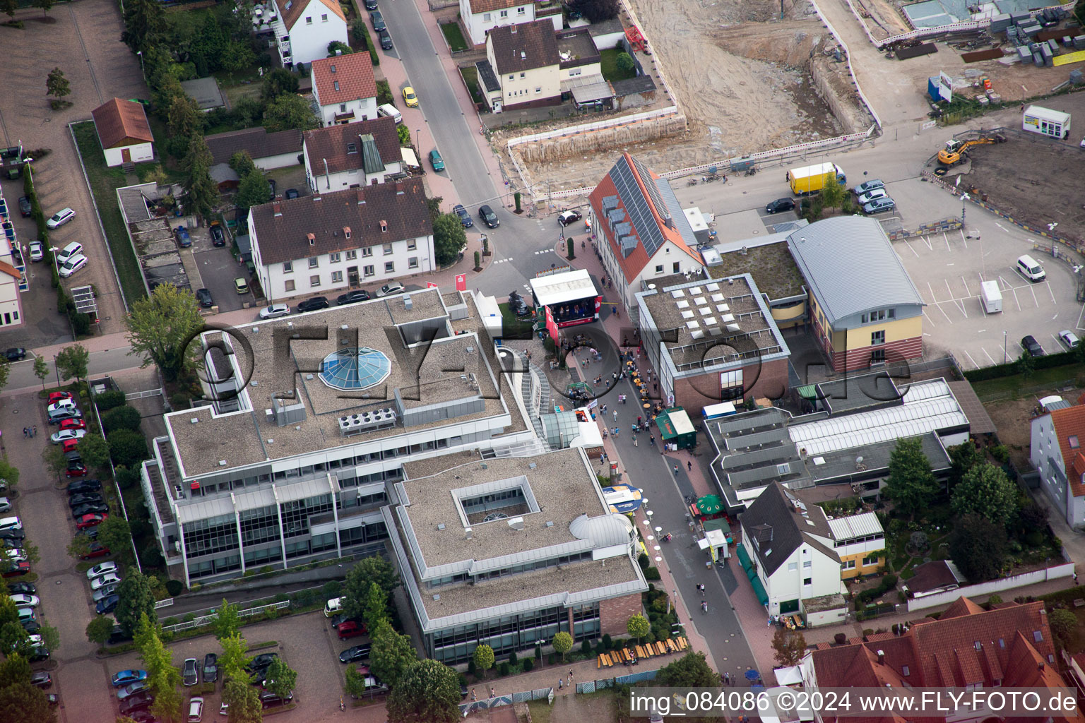 Oblique view of City Festival 2015 in Kandel in the state Rhineland-Palatinate, Germany